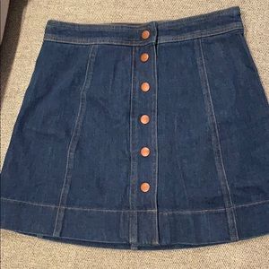 Madewell button up jean skirt